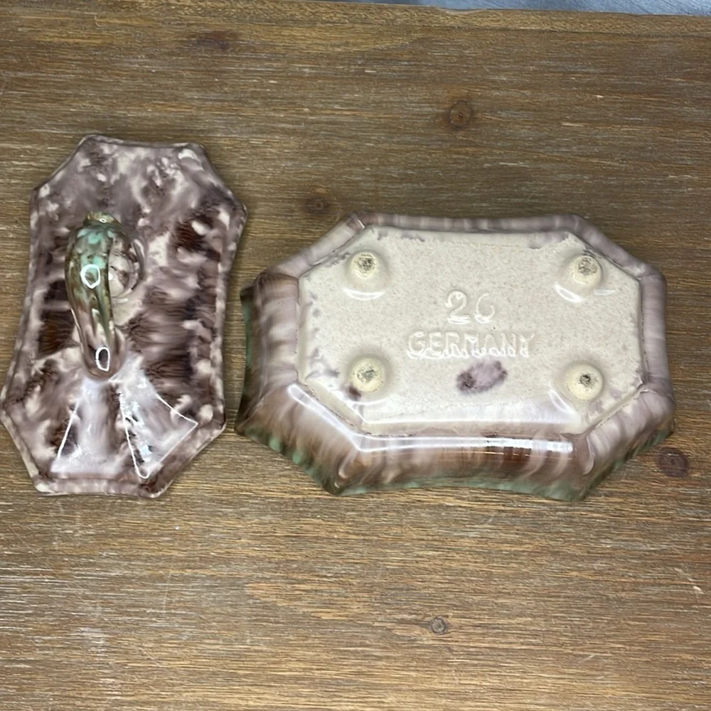 Vintage Germany Ceramic Pottery Dish with Lid 26
